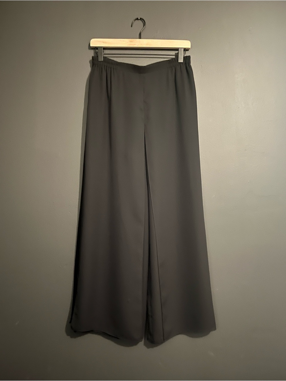 Adrianna Papell Evening Essentials Wide Leg Black Flowing Faux Skirt Pants